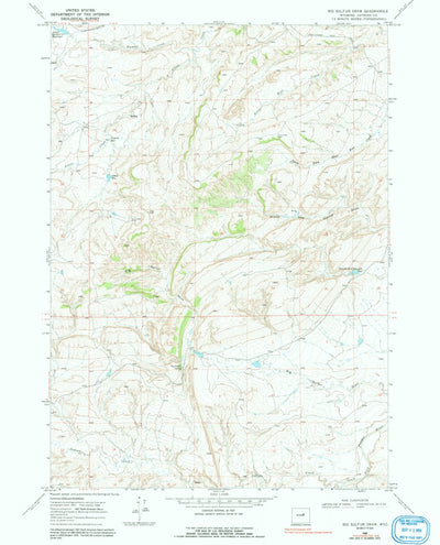 United States Geological Survey Big Sulfur Draw, WY (1968, 24000-Scale) digital map