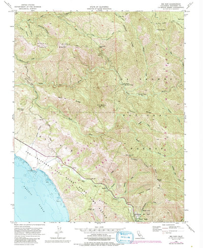 United States Geological Survey Big Sur, CA (1956, 24000-Scale) digital map