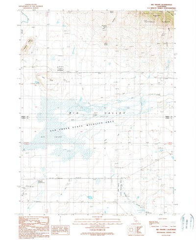 United States Geological Survey Big Swamp, CA (1990, 24000-Scale) digital map