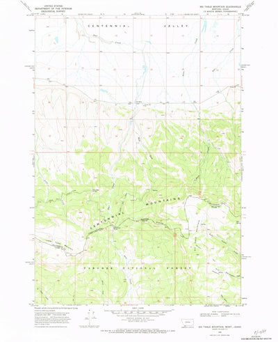 United States Geological Survey Big Table Mountain, ID-MT (1968, 24000-Scale) digital map