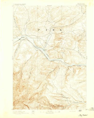 United States Geological Survey Big Timber, MT (1893, 125000-Scale) digital map