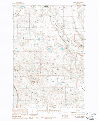 United States Geological Survey Big Wall NW, MT (1986, 24000-Scale) digital map