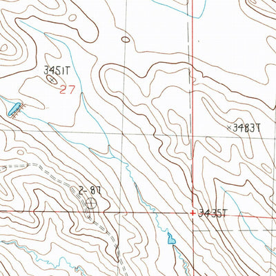 United States Geological Survey Big Wall NW, MT (1986, 24000-Scale) digital map