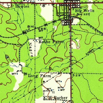 United States Geological Survey Big Wells, TX (1939, 62500-Scale) digital map