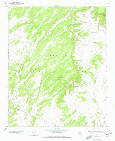 United States Geological Survey Big Willow Spring Canyon, AZ (1972, 24000-Scale) digital map