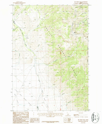 United States Geological Survey Big Windy Peak, ID (1987, 24000-Scale) digital map