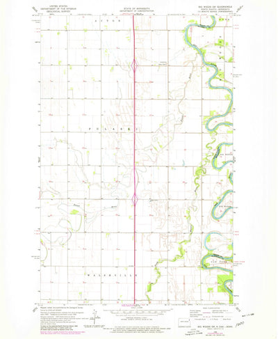 United States Geological Survey Big Woods SW, ND-MN (1966, 24000-Scale) digital map