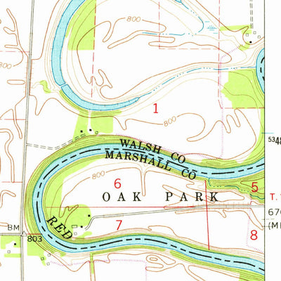 United States Geological Survey Big Woods SW, ND-MN (1966, 24000-Scale) digital map