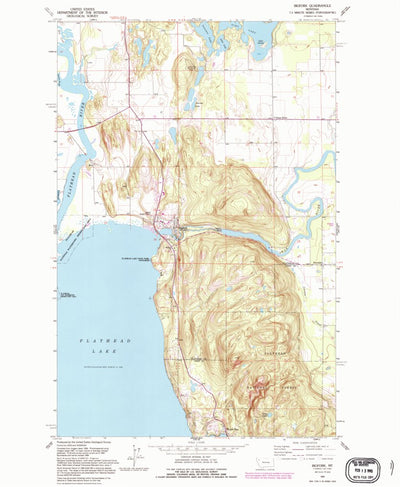 United States Geological Survey Bigfork, MT (1991, 24000-Scale) digital map