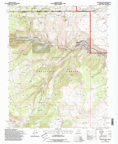 United States Geological Survey Bighorn Peak, NM-CO (1995, 24000-Scale) digital map