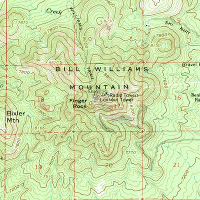 United States Geological Survey Bill Williams Mountain, AZ (1962, 62500-Scale) digital map