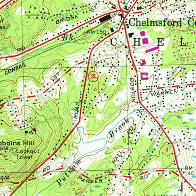 United States Geological Survey Billerica, MA (1965, 25000-Scale) digital map