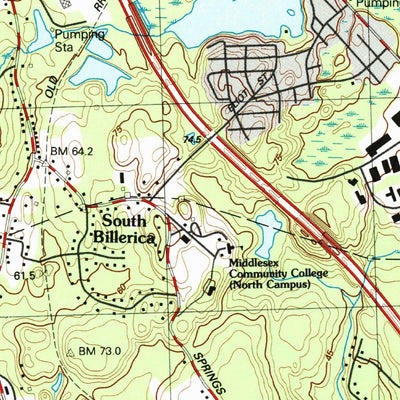 United States Geological Survey Billerica, MA (1987, 25000-Scale) digital map