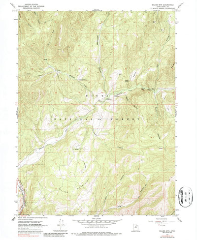 United States Geological Survey Billies Mountain, UT (1967, 24000-Scale) digital map