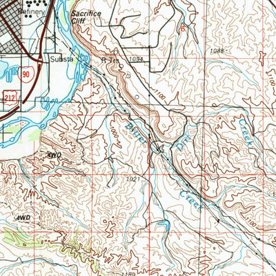 United States Geological Survey Billings, MT (1989, 100000-Scale) digital map