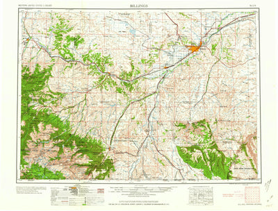 United States Geological Survey Billings, MT-WY (1958, 250000-Scale) digital map