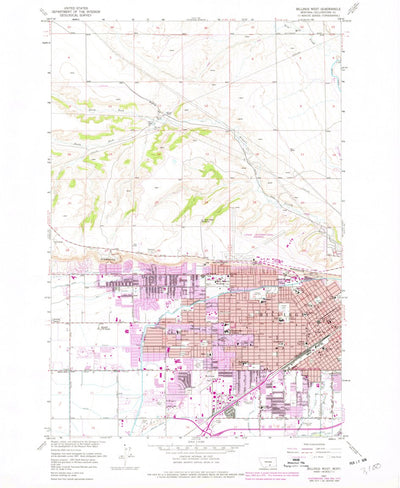 United States Geological Survey Billings West, MT (1957, 24000-Scale) digital map