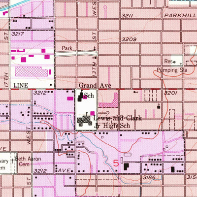 United States Geological Survey Billings West, MT (1957, 24000-Scale) digital map