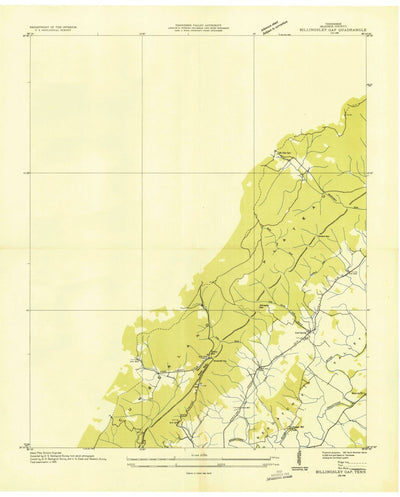 United States Geological Survey Billingsley Gap, TN (1935, 24000-Scale) digital map