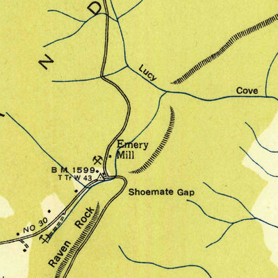 United States Geological Survey Billingsley Gap, TN (1935, 24000-Scale) digital map