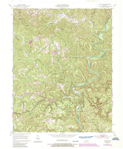 United States Geological Survey Billows, KY (1952, 24000-Scale) digital map