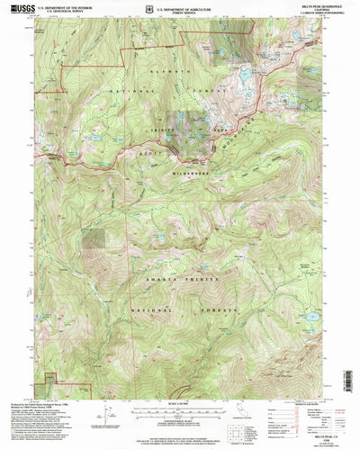 United States Geological Survey Billys Peak, CA (1998, 24000-Scale) digital map