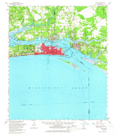 United States Geological Survey Biloxi, MS (1954, 62500-Scale) digital map