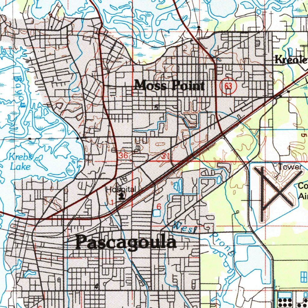 Biloxi, MS-AL-LA (1982, 100000-Scale) Map by United States