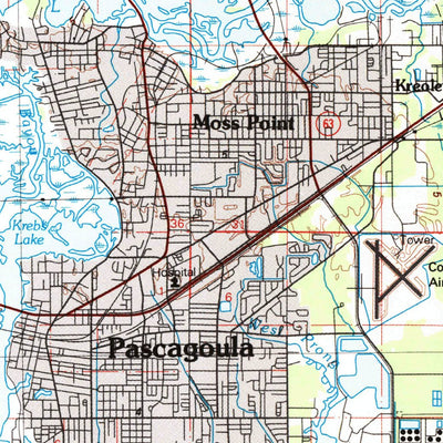 United States Geological Survey Biloxi, MS-AL-LA (1982, 100000-Scale) digital map