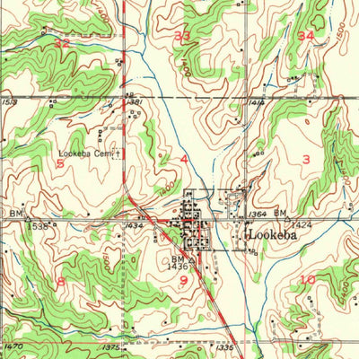 United States Geological Survey Binger, OK (1951, 62500-Scale) digital map
