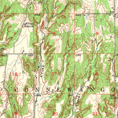 United States Geological Survey Binger, OK (1951, 62500-Scale) digital map