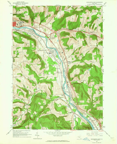 United States Geological Survey Binghamton East, NY (1961, 24000-Scale) digital map