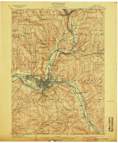 United States Geological Survey Binghamton, NY (1904, 62500-Scale) digital map