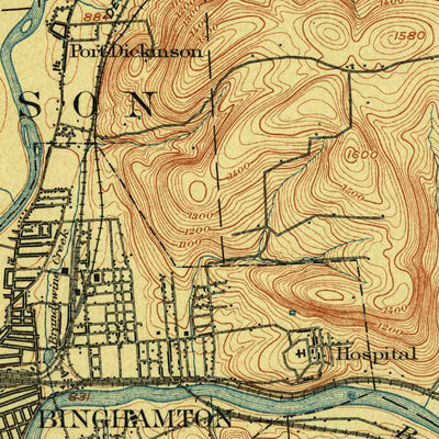 United States Geological Survey Binghamton, NY (1904, 62500-Scale) digital map