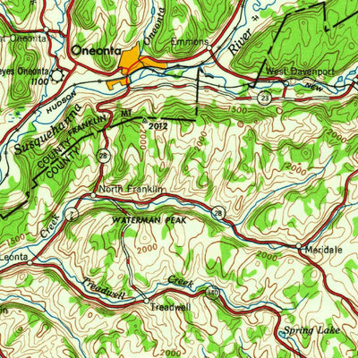 United States Geological Survey Binghamton, NY (1963, 250000-Scale) digital map