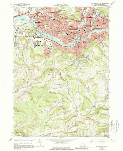 United States Geological Survey Binghamton West, NY (1968, 24000-Scale) digital map