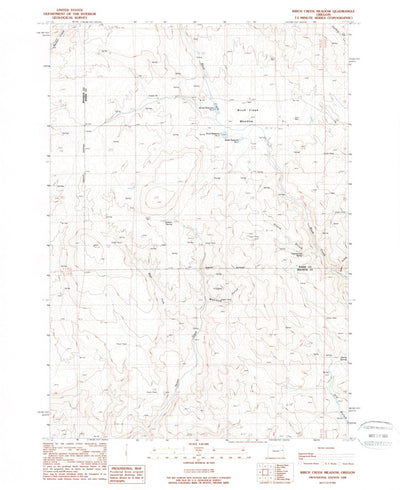 United States Geological Survey Birch Creek Meadow, OR (1988, 24000-Scale) digital map