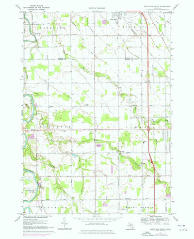 United States Geological Survey Birch Run South, MI (1969, 24000-Scale) digital map
