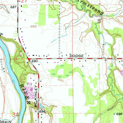 United States Geological Survey Birch Run South, MI (1969, 24000-Scale) digital map