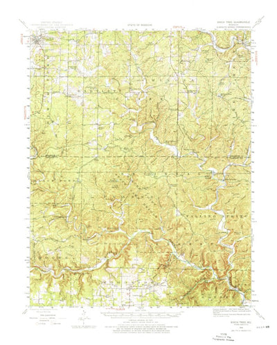 United States Geological Survey Birch Tree, MO (1944, 62500-Scale) digital map