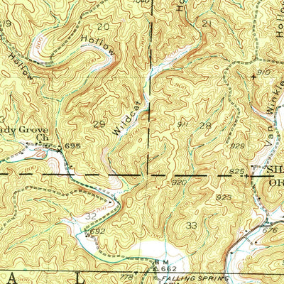 United States Geological Survey Birch Tree, MO (1944, 62500-Scale) digital map