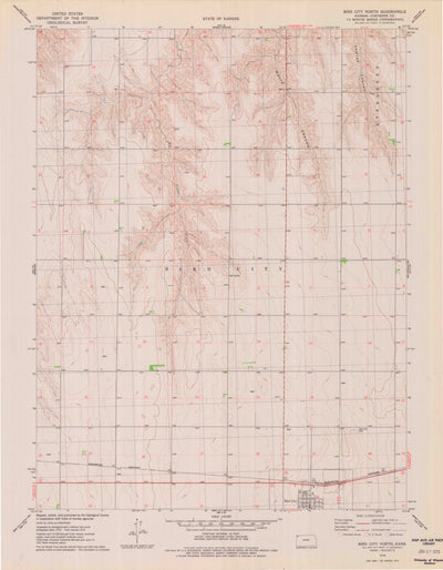 United States Geological Survey Bird City North, KS (1976, 24000-Scale) digital map
