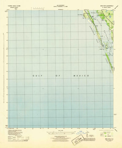United States Geological Survey Bird Keys, FL (1944, 31680-Scale) digital map
