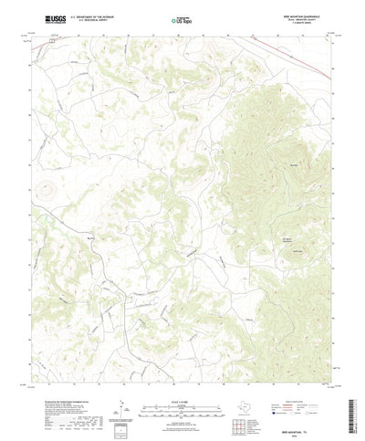 United States Geological Survey Bird Mountain, TX (2022, 24000-Scale) digital map