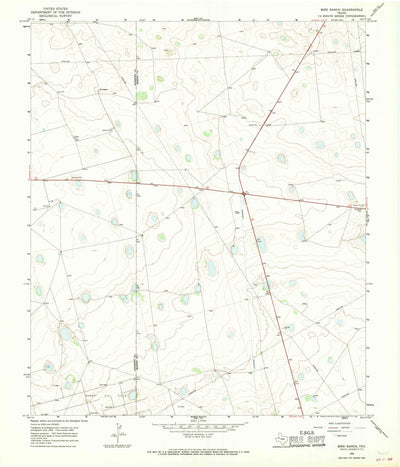 United States Geological Survey Bird Ranch, TX (1966, 24000-Scale) digital map