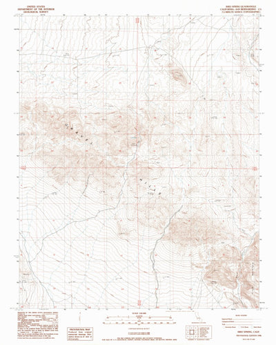 United States Geological Survey Bird Spring, CA (1988, 24000-Scale) digital map