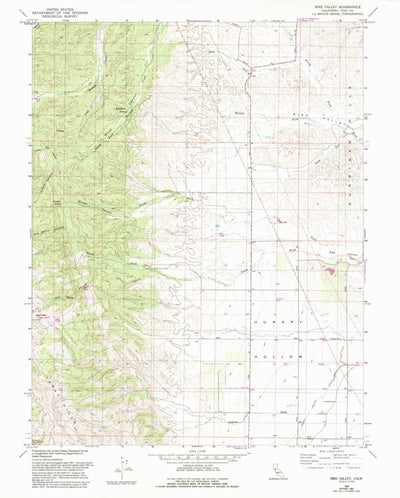 United States Geological Survey Bird Valley, CA (1959, 24000-Scale) digital map