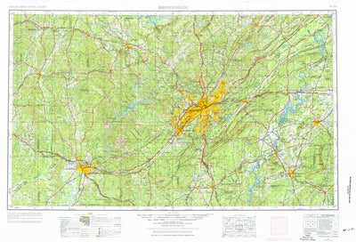 United States Geological Survey Birmingham, AL (1953, 250000-Scale) digital map