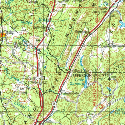 United States Geological Survey Birmingham, AL (1953, 250000-Scale) digital map