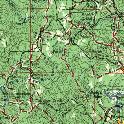 United States Geological Survey Birmingham, AL (1957, 250000-Scale) digital map